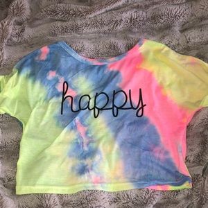 A little cropped but really cute tie-dyed shirt